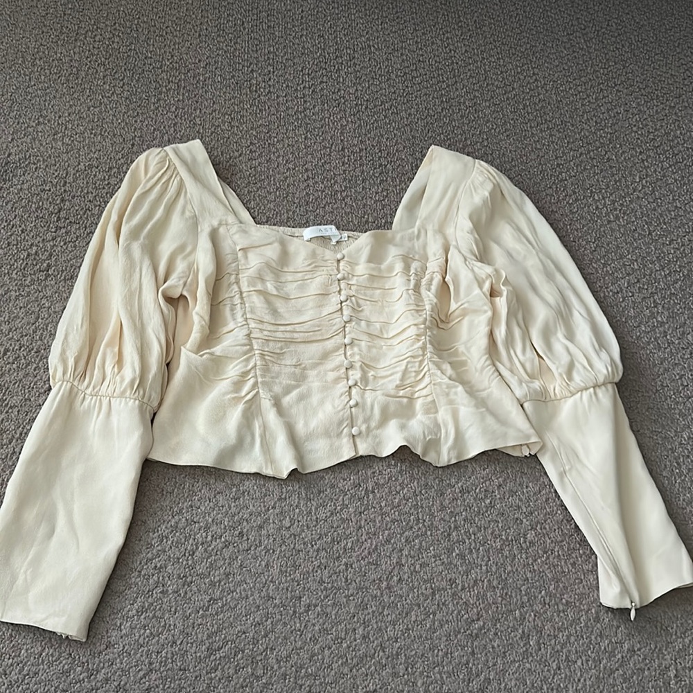 Astr the label puff sleeve top with smocked back, size XL